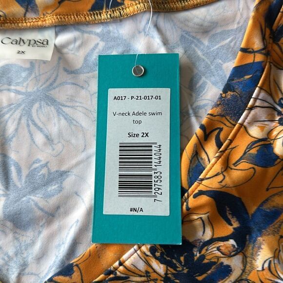 Calypsa V-Neck Adele Swim Top Garden 2X NWT IN PACKAGE - Picture 6 of 7